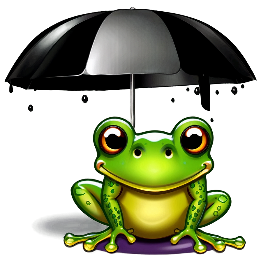 Frog Under Umbrella Png Xpq PNG Image