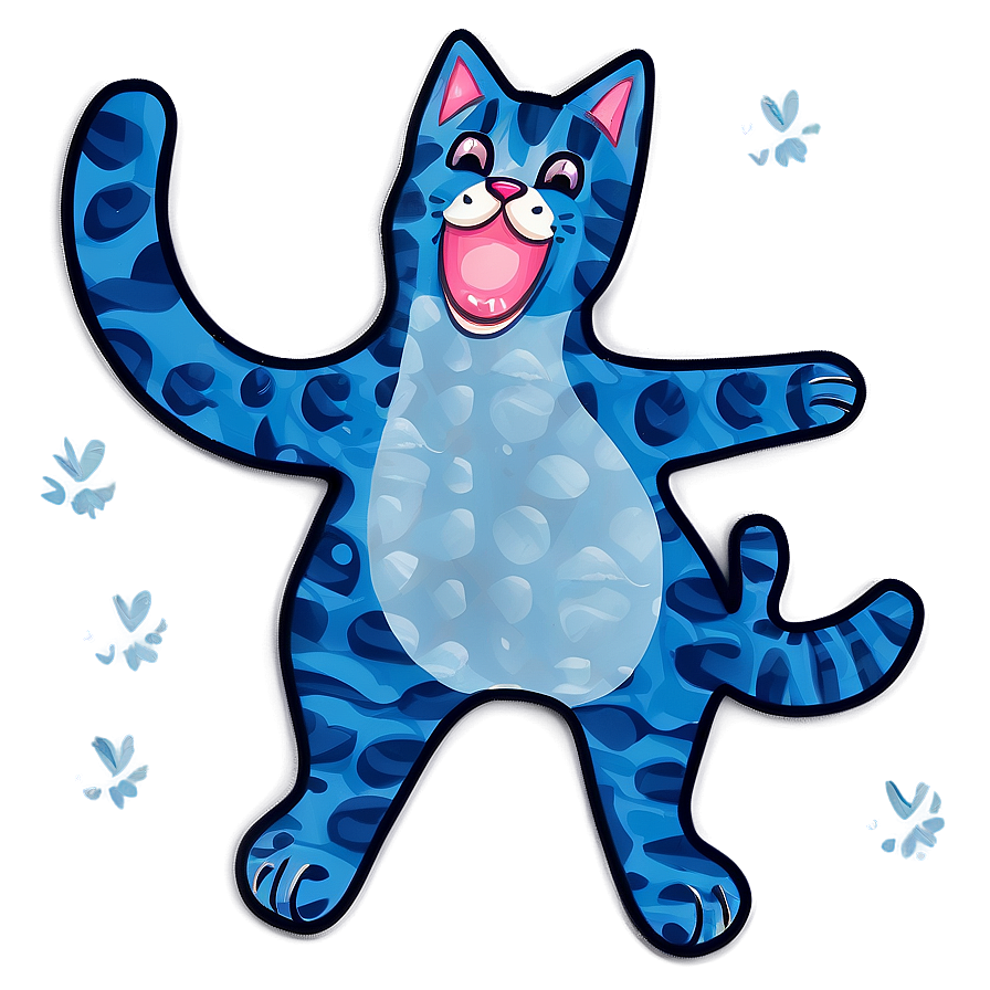 Frolicking Kawaii Cat Design Png 06242024 PNG Image