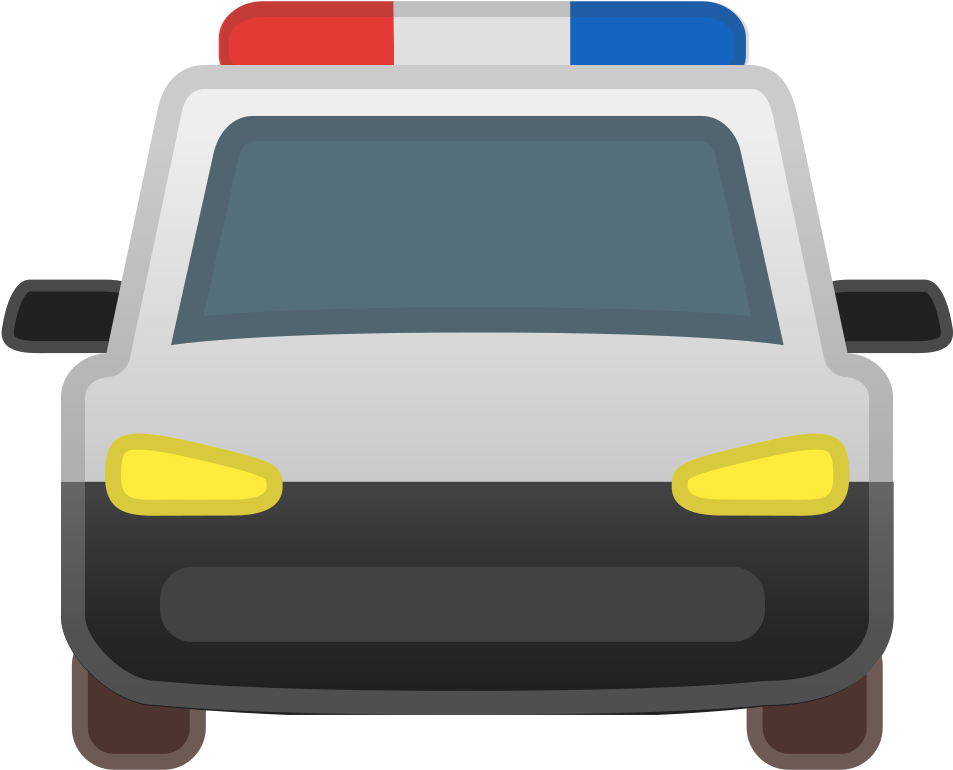 Front View Police Car Illustration PNG Image