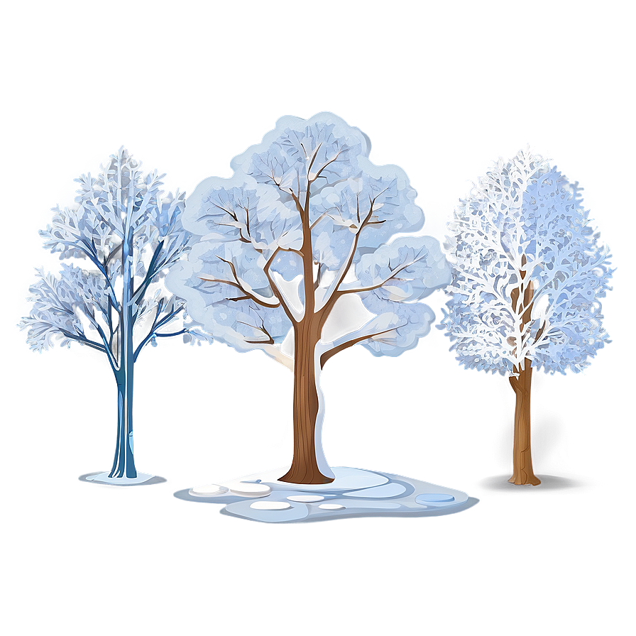 Frost Covered Snow Trees Png Keb PNG Image