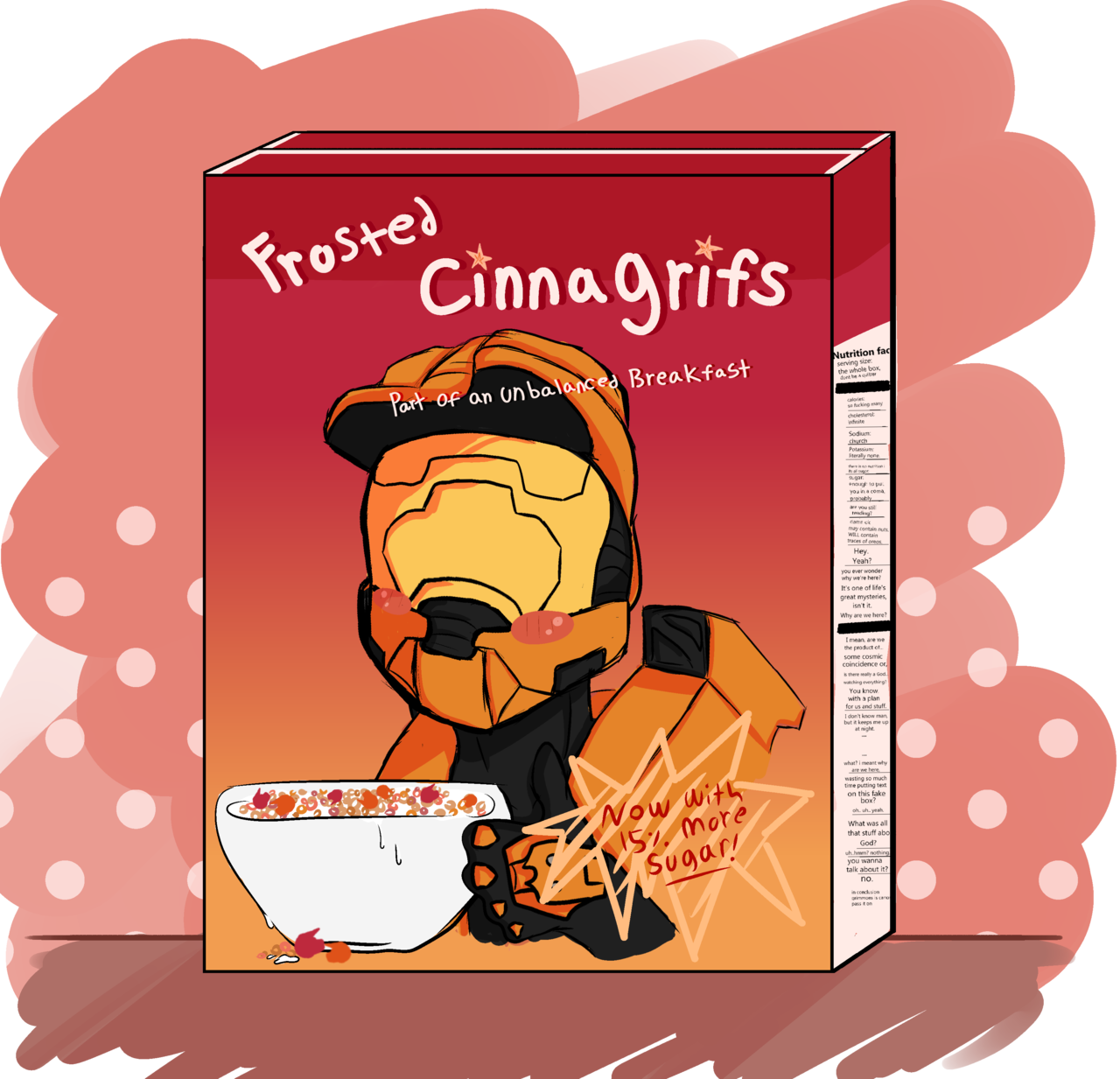 Frosted Cinnagrifs Cereal Box Art PNG Image