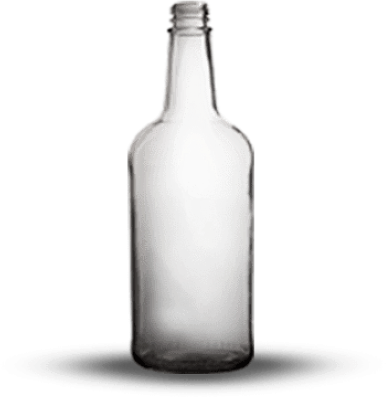 Frosted Glass Bottleon Gray PNG Image