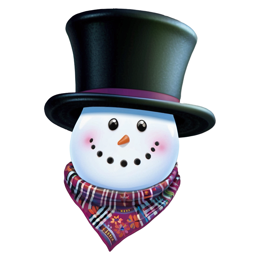 Frosty Snowman Hat And Scarf Png Ucj30 PNG Image