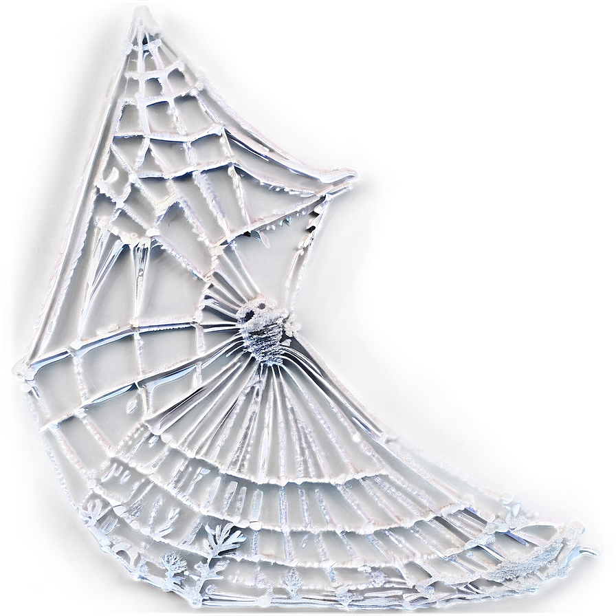 Frosty Spider Web Corner PNG Image