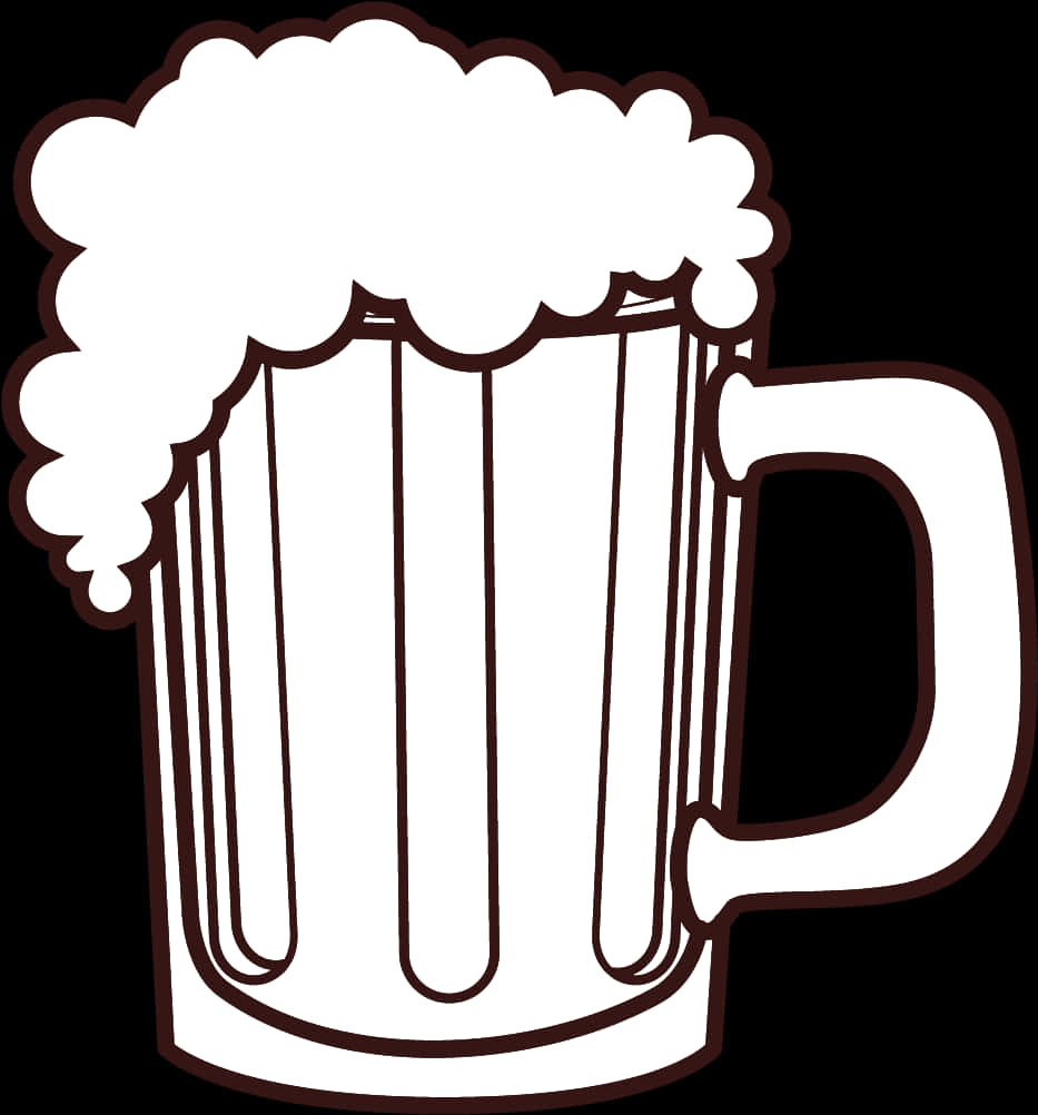 Frothy Beer Mug Illustration PNG Image