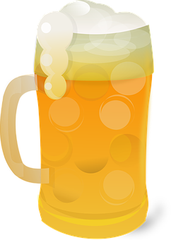 Frothy Beer Mug Illustration PNG Image