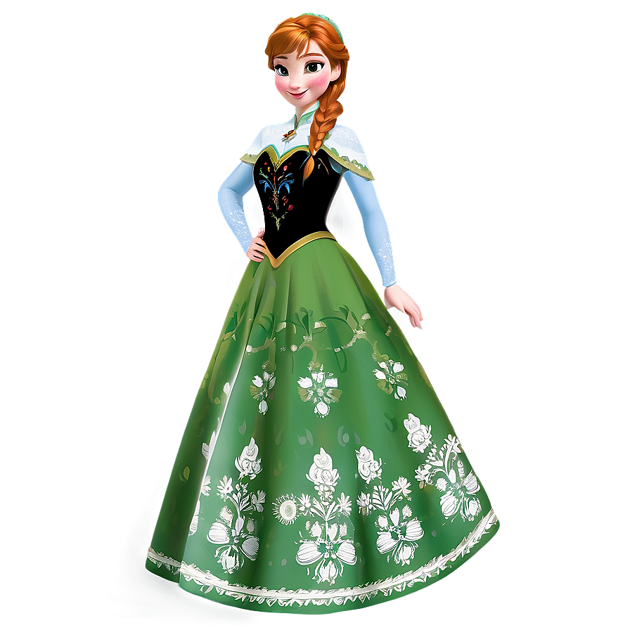 Frozen Anna Green Dress Png 06282024 PNG Image