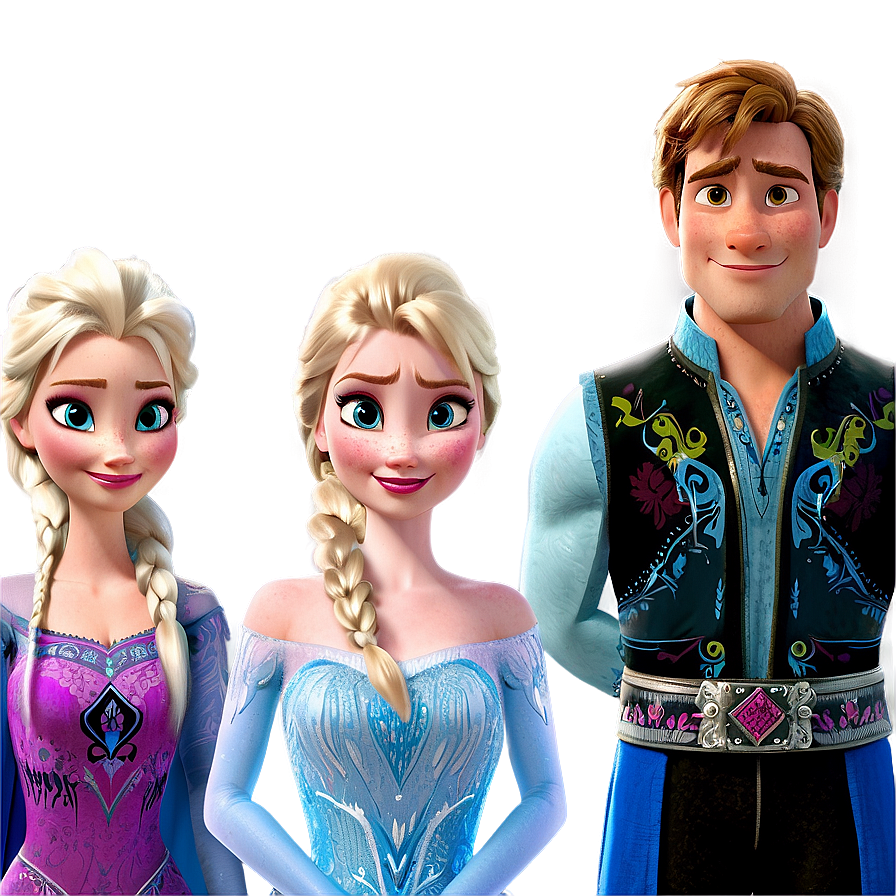 Frozen Characters Family Portrait Png Yhe PNG Image