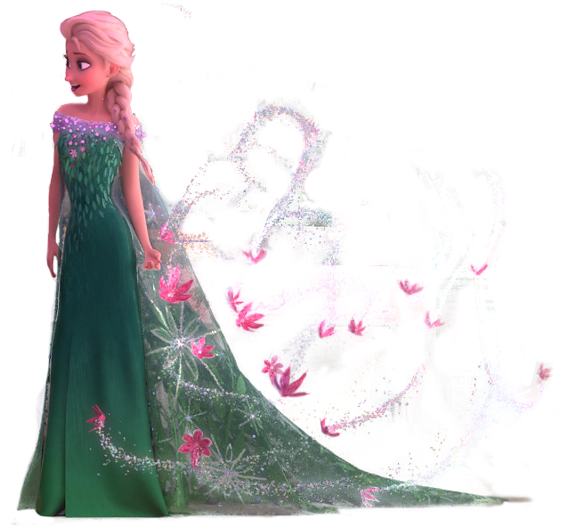 Frozen Elsa Magical Floral Trail PNG Image