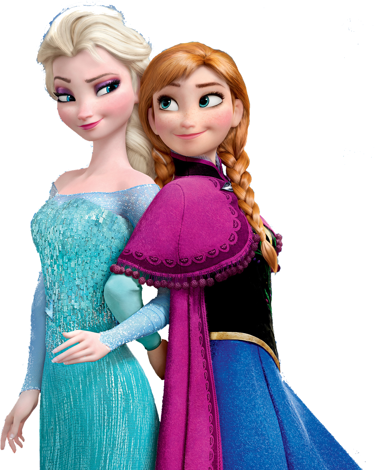 Frozen Elsaand Anna Sisters Forever PNG Image