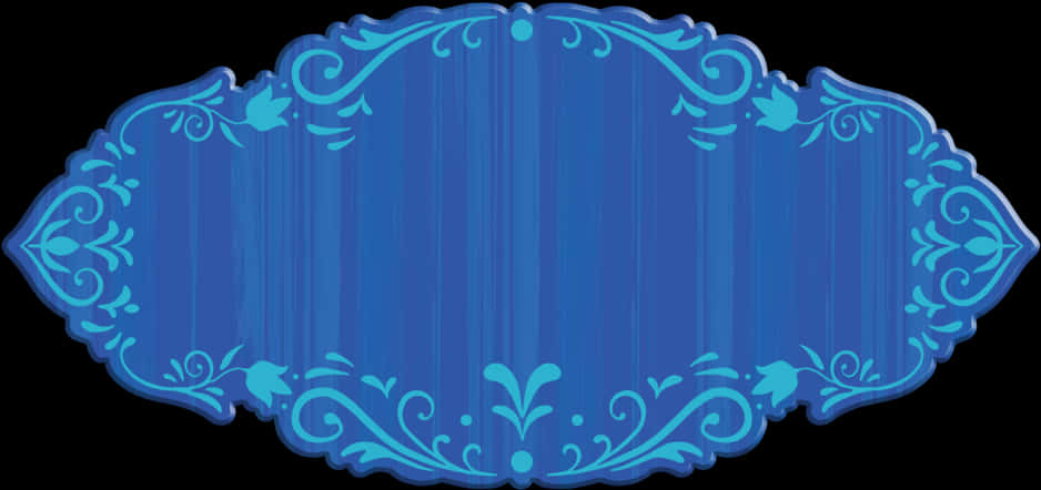 Frozen Inspired Blue Floral Frame PNG Image