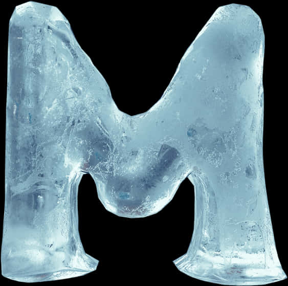 Frozen Letter M Ice Sculpture PNG Image