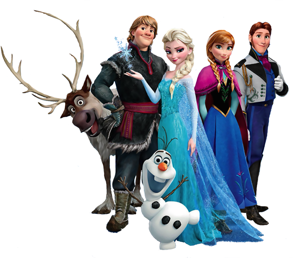 Frozen Main Characters Group PNG Image