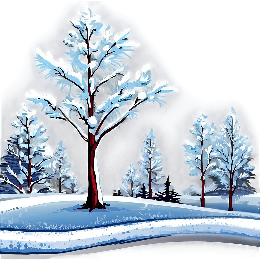 Frozen Winter Landscape Png Mhl25 PNG Image