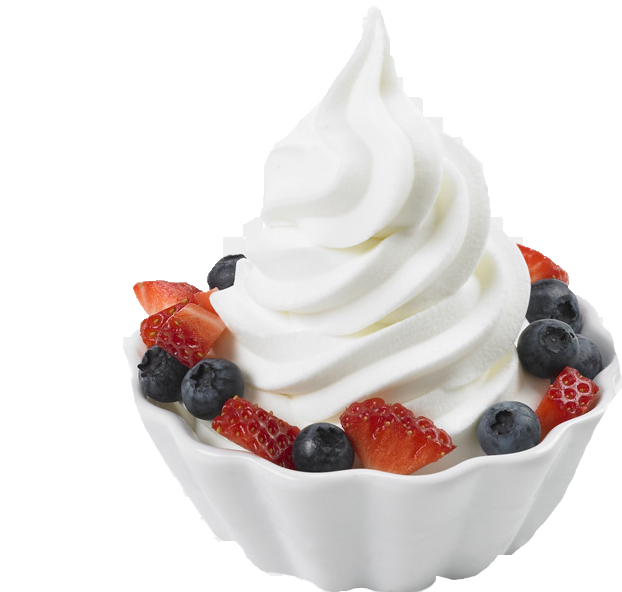 Frozen Yogurt With Fresh Berries PNG Image