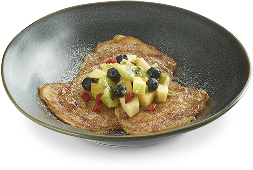 Fruit Topped Omelette Dish PNG Image