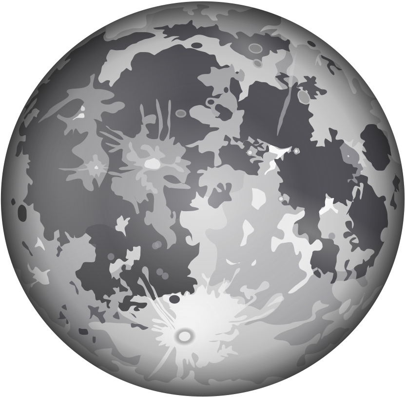 Full_ Moon_ Closeup_ Illustration PNG Image