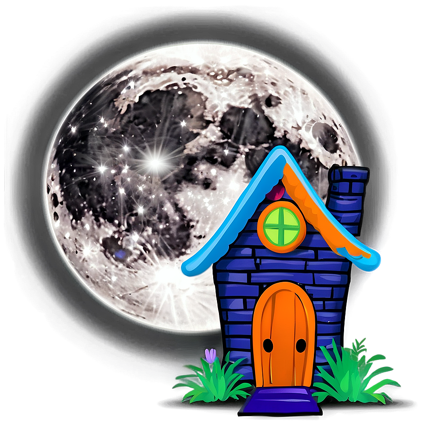 Full Moon Haunted House Png Eye PNG Image