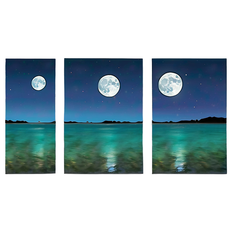 Full Moon Over Water Png Msv51 PNG Image