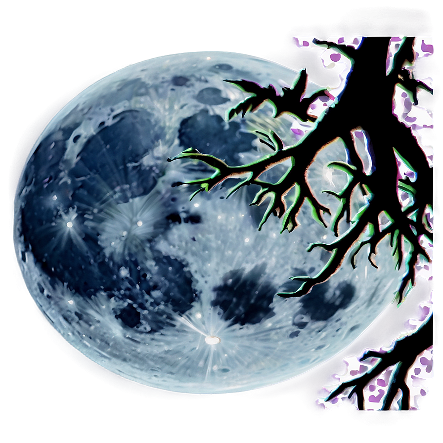 Full Moon Spooky Night Png Opj PNG Image