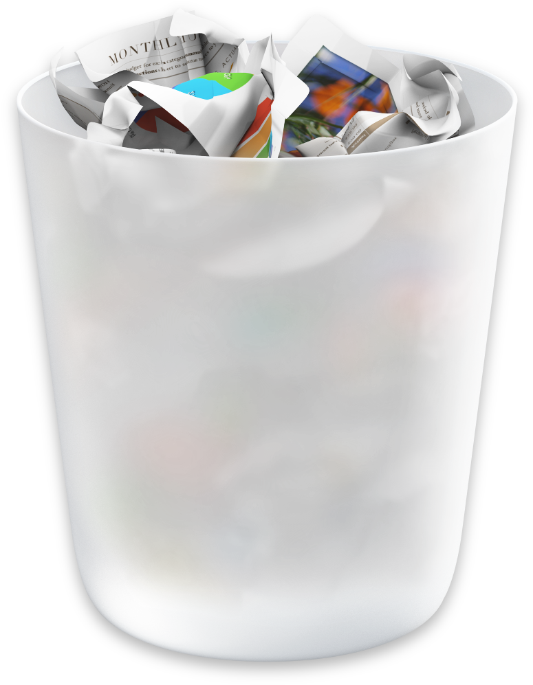 Full Office Trash Binwith Paper Waste PNG Image