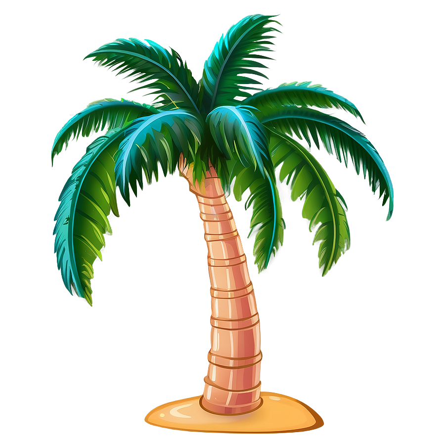 Fun Cartoon Palm Tree Png Drw PNG Image