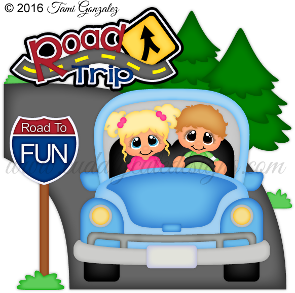 Fun Road Trip Cartoon PNG Image