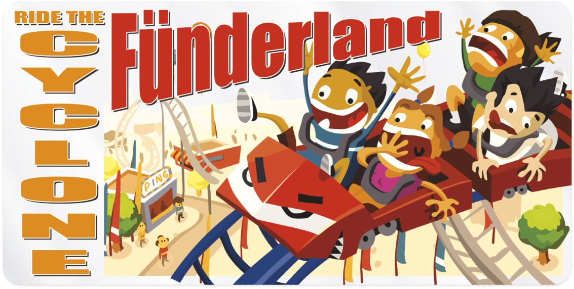 Funderland Cyclone Rollercoaster Excitement PNG Image