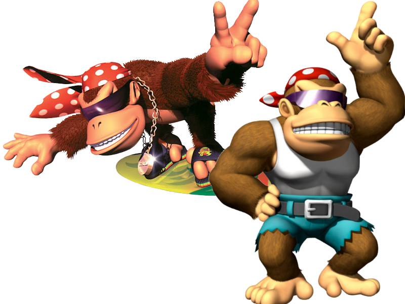 Funky Kong Duo Surfand Pose PNG Image