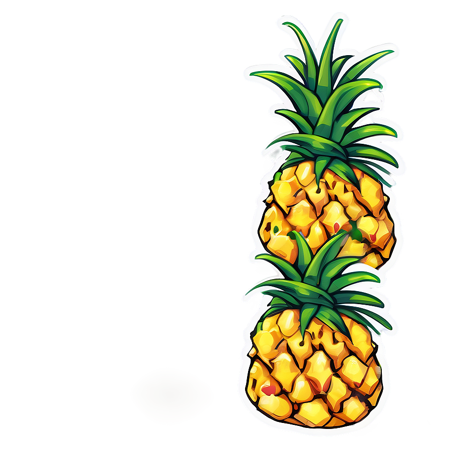 Funky Pineapple Sticker Png Nwl22 PNG Image