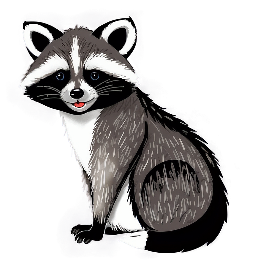 Funny Raccoon Drawing Png 05232024 PNG Image