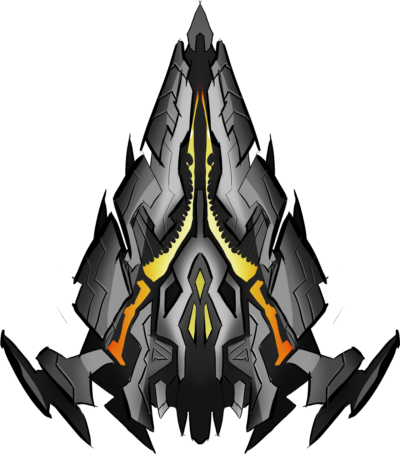 Futuristic Alien Spaceship Design PNG Image