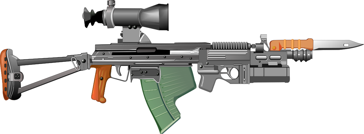 Futuristic Assault Rifle Concept PNG Image