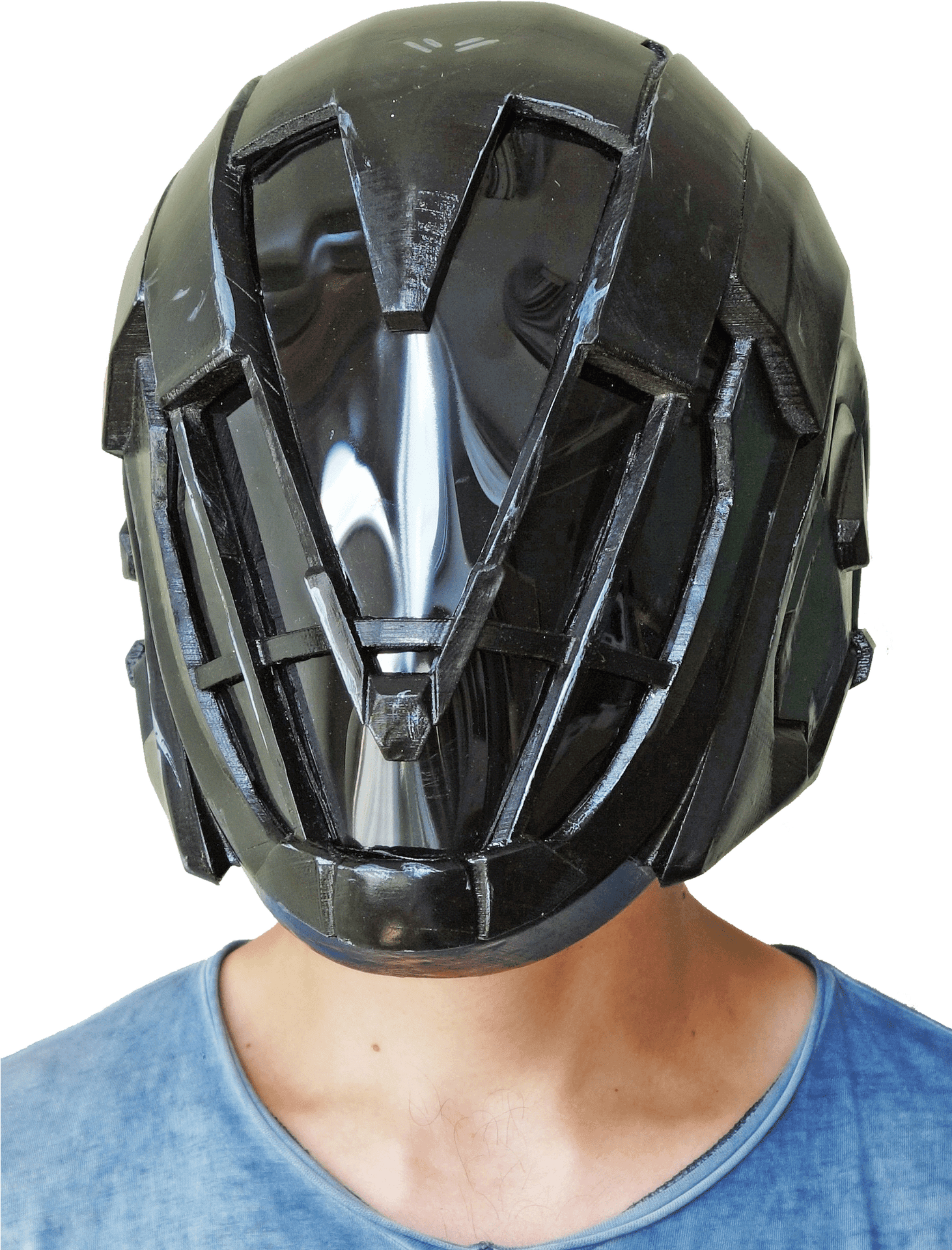 Futuristic Black Helmet Design PNG Image