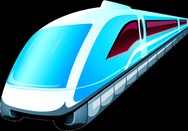 Futuristic Blue High Speed Train.png PNG Image