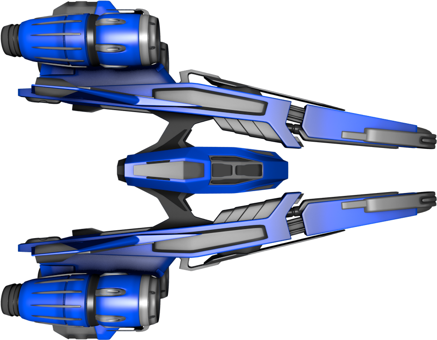 Futuristic Blue Spaceship Design PNG Image