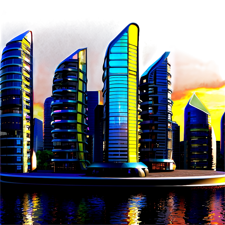 Futuristic Chaos City Png Att PNG Image