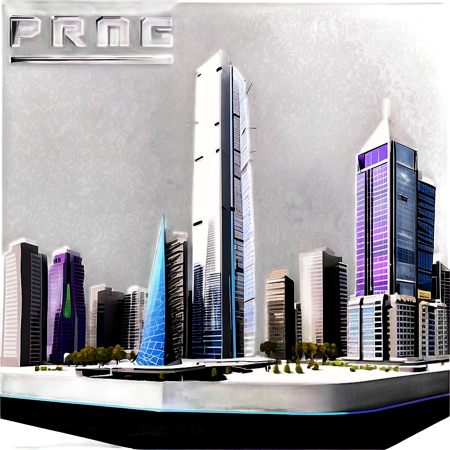 Futuristic Cityscape Visualization Png Mha28 PNG Image