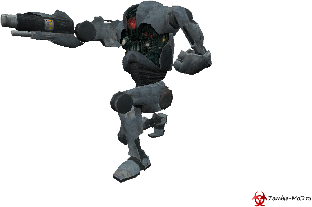 Futuristic Combat Droid PNG Image