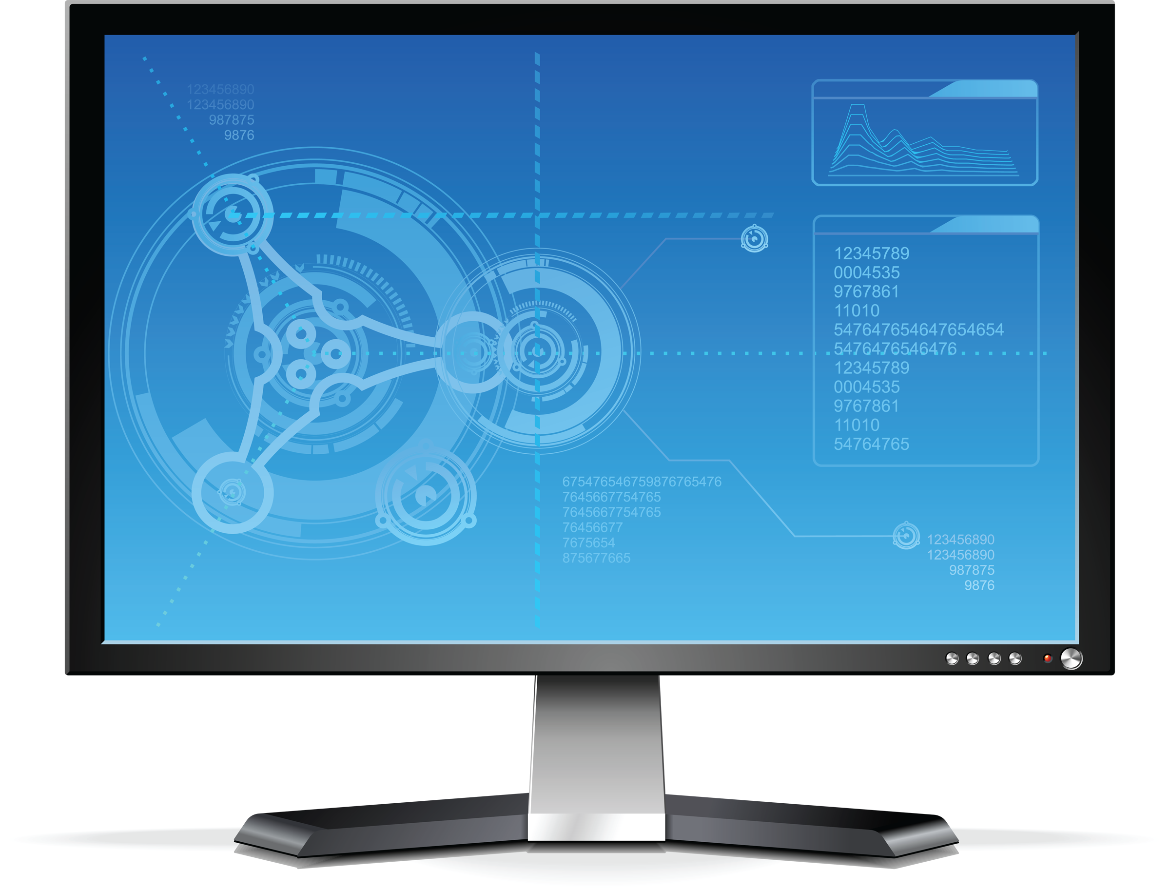 Futuristic Computer Monitor Display PNG Image