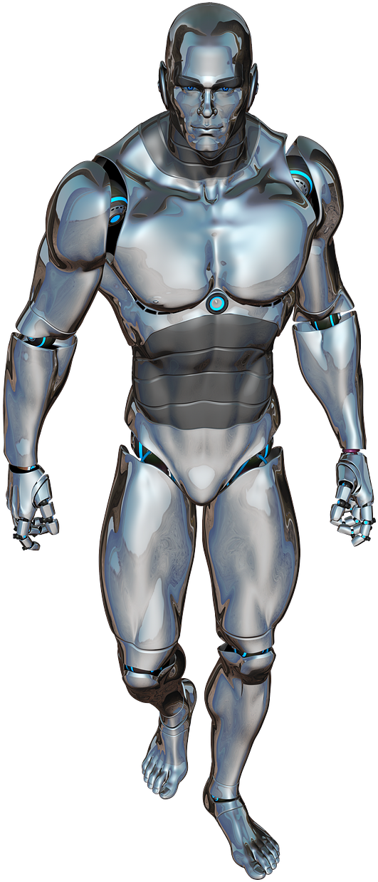 Futuristic Cyborg Warrior PNG Image