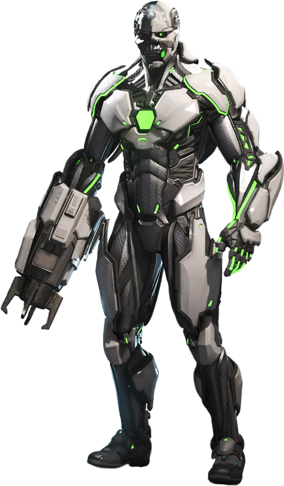 Futuristic Cyborg Warrior PNG Image