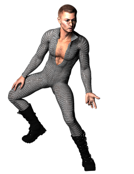 Futuristic_ Male_ Model_ Pose PNG Image