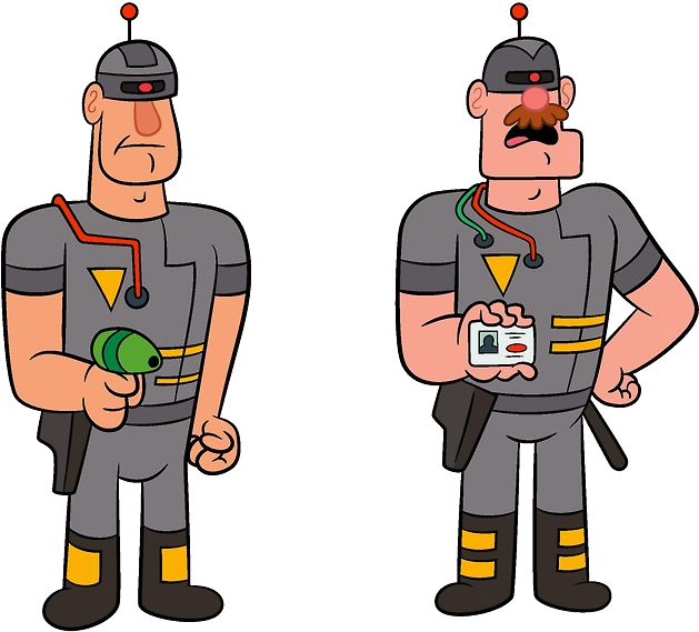 Futuristic Police Officers Cartoon PNG Image