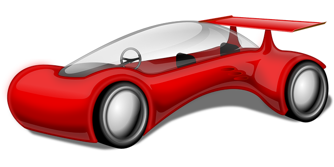 Futuristic Red Sports Car Illustration PNG Image