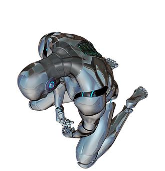 Futuristic Robot Dog Crouching PNG Image