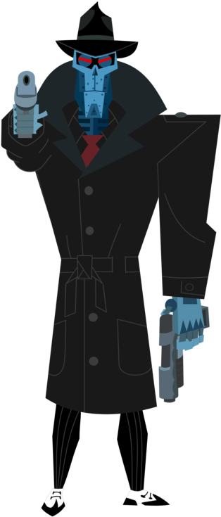 Futuristic Samuraiin Trench Coat PNG Image