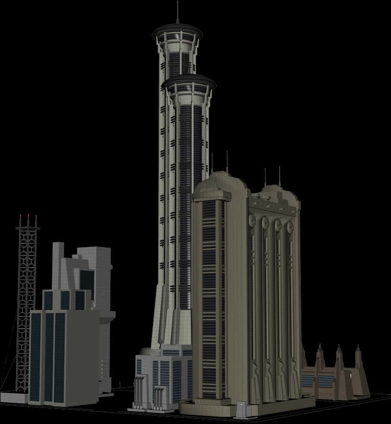 Futuristic_ Skyscrapers_ Render PNG Image