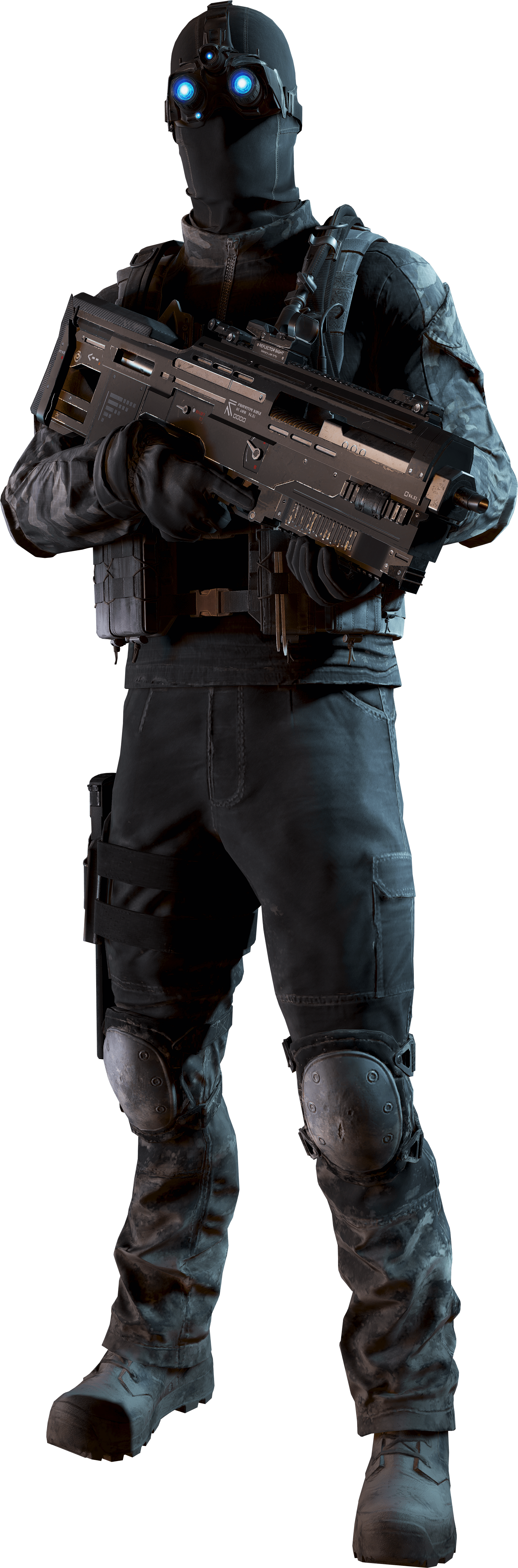 Futuristic Soldier Ghost Concept PNG Image