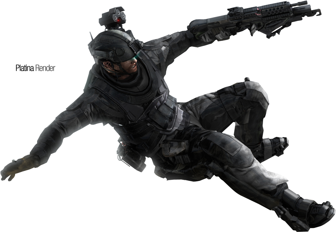 Futuristic Soldier In Action PNG Image